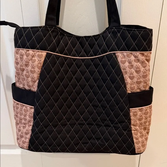 Bradford Exchange Cavalier King Charles Quilted Tote Bag Paw Prints on My Heart - Picture 4 of 9